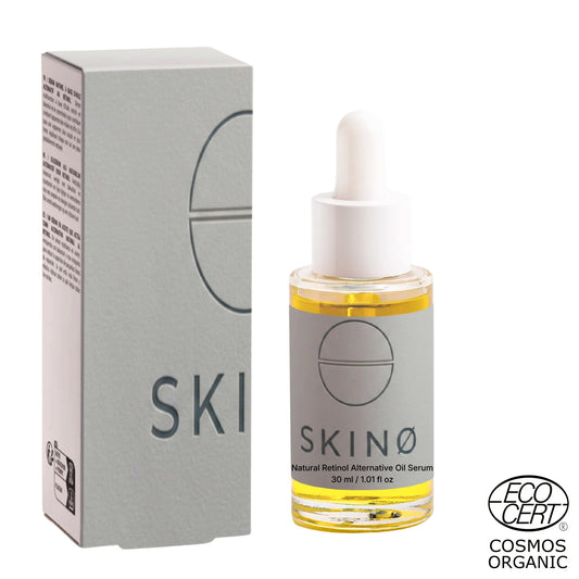 SKINØ Natural Retinol Alternative Oil Serum 30ml med bakuchiol – naturligt retinolalternativ för förnyelse och fasthet, ECOCERT COSMOS ORGANIC vegansk.