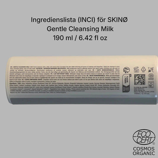 SKINØ Gentle Cleansing Milk – Närande Ekologisk Rengöringsmjölk för Torr Hy – Rengöringsmjölk | FaceTAN