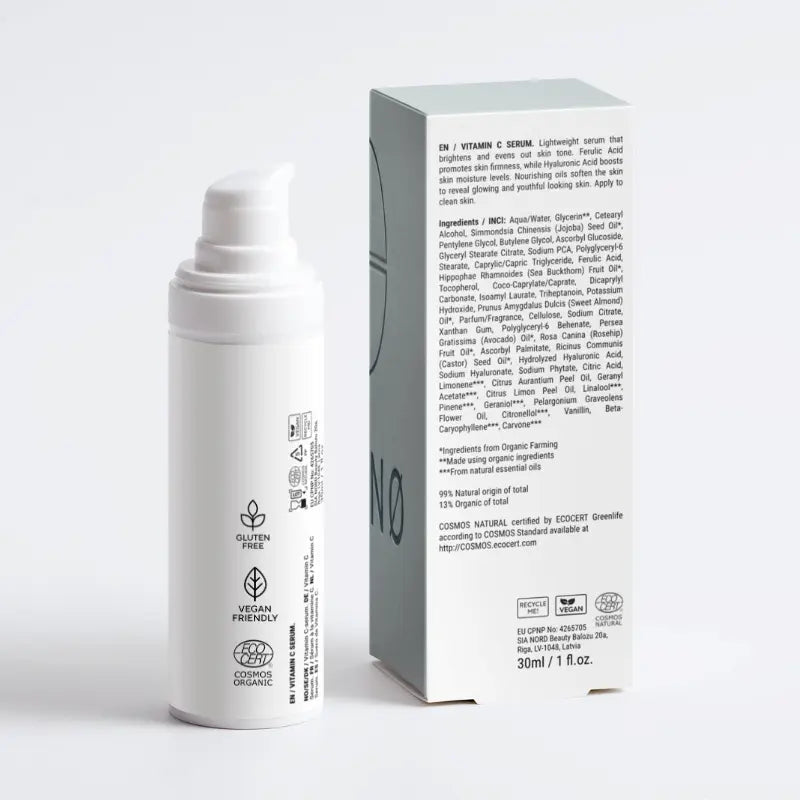 SKINØ Nordic Glow Serum – Vitamin C & Hyaluronsyra – Ansiktsserum | FaceTAN