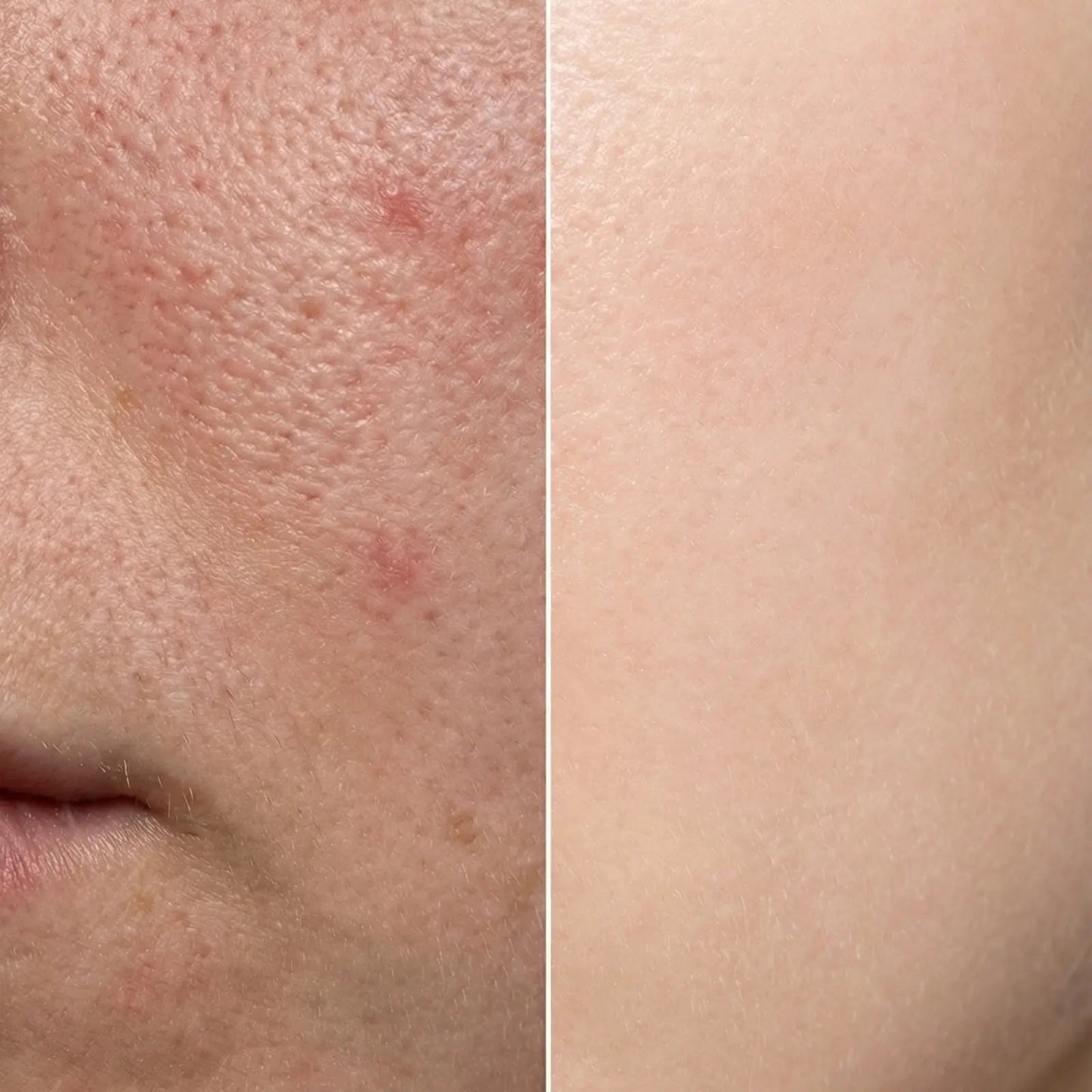 SKINØ Peptide Anti-Aging Serum före/efter resultat – glattere hud, minskade fina linjer efter 4 veckor.